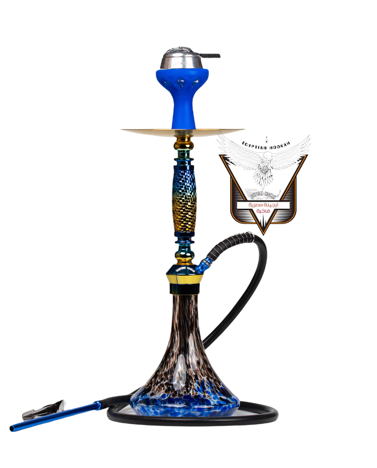 Narghilea Egyptian Hookah HR-49 Blue cu smoke box